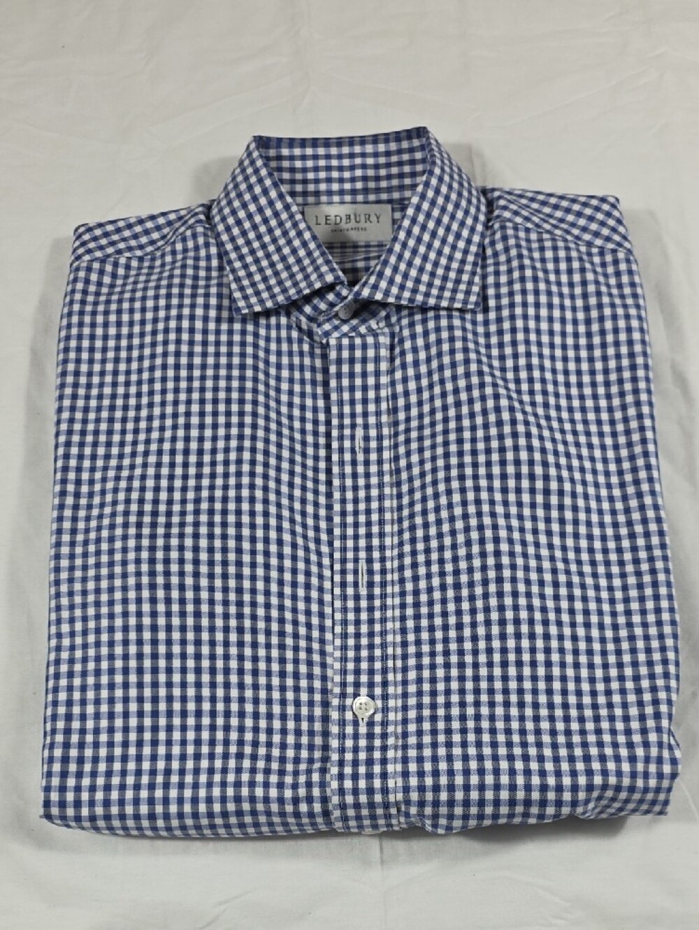 Ledbury Men's Blue Gingham Dress Shirt